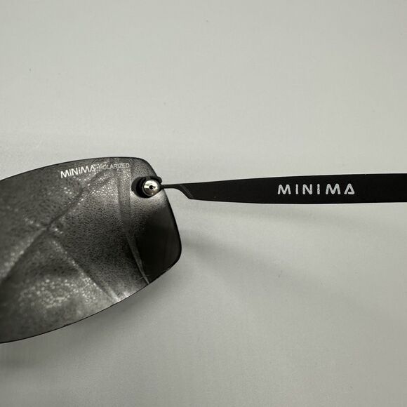 Vintage Minima Polarized Rimless Compact Sunglasses With Leather Case - Picture 10 of 16